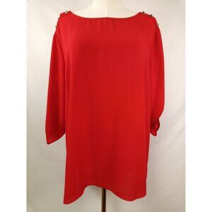 APT. 9 Women's Red Blouse Unique Shoulder Detail Size XL